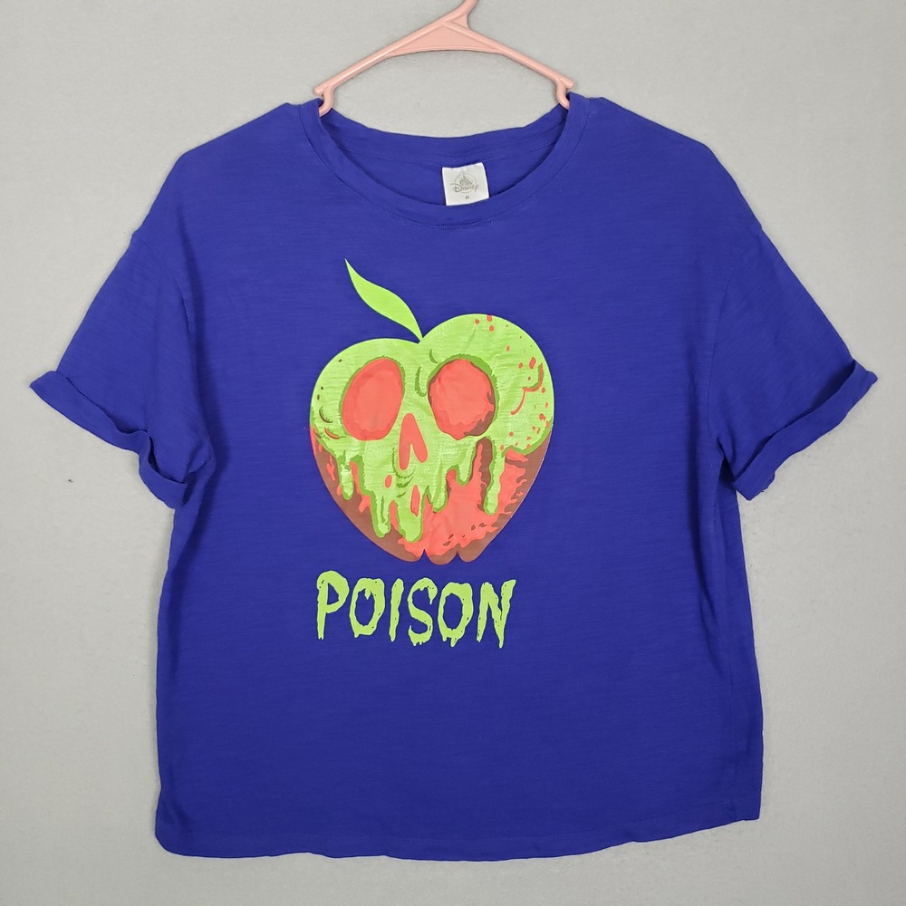 Disney‎ Size M Poison Apple Graphic Tee Shirt Blue Snow White Villan Era Size M